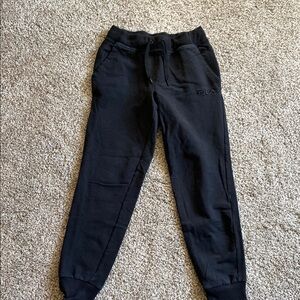 Fila Black Relaxed Fit Sweatpants with Tapered Design